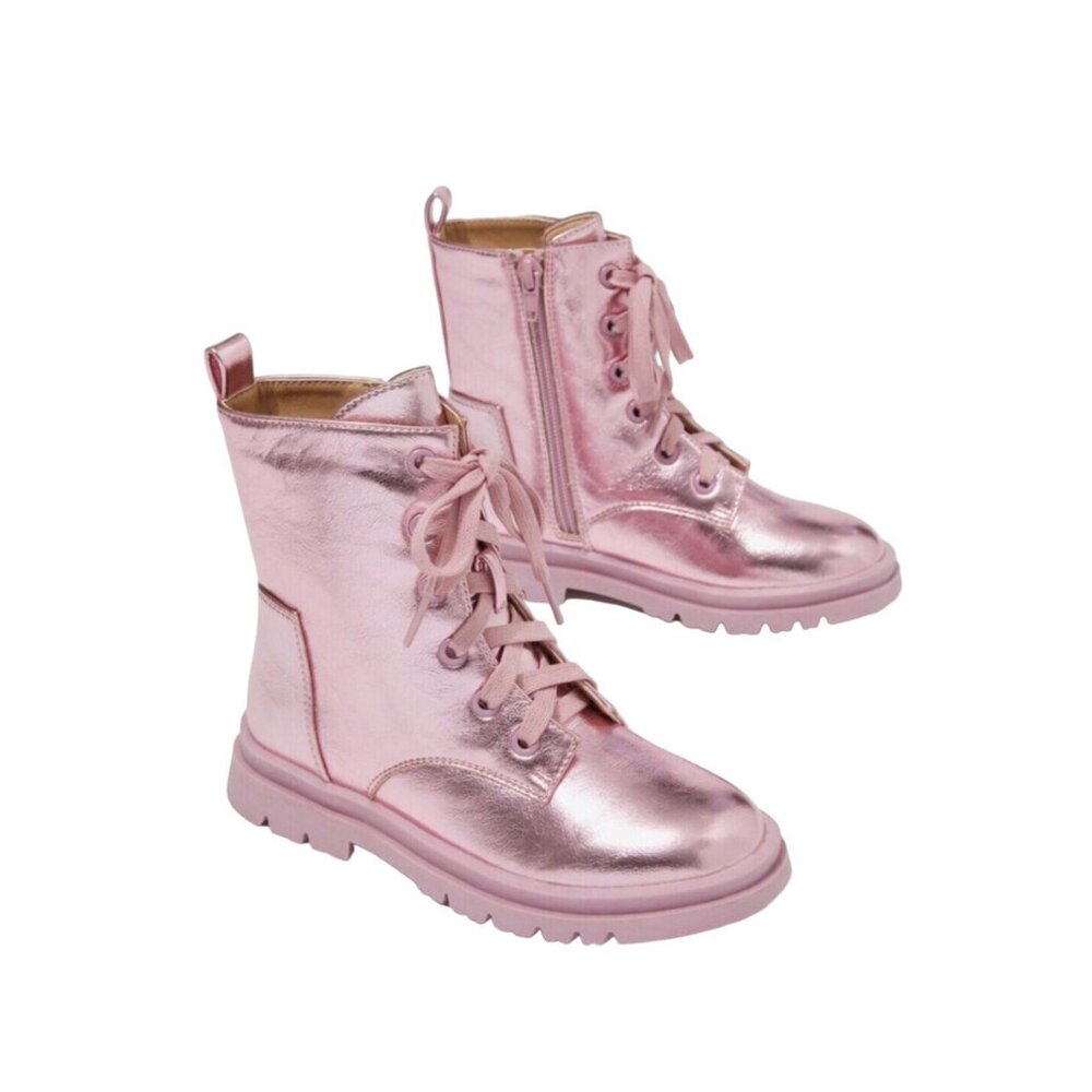 Cotton On Combat Lug Boot || Pink Holographic